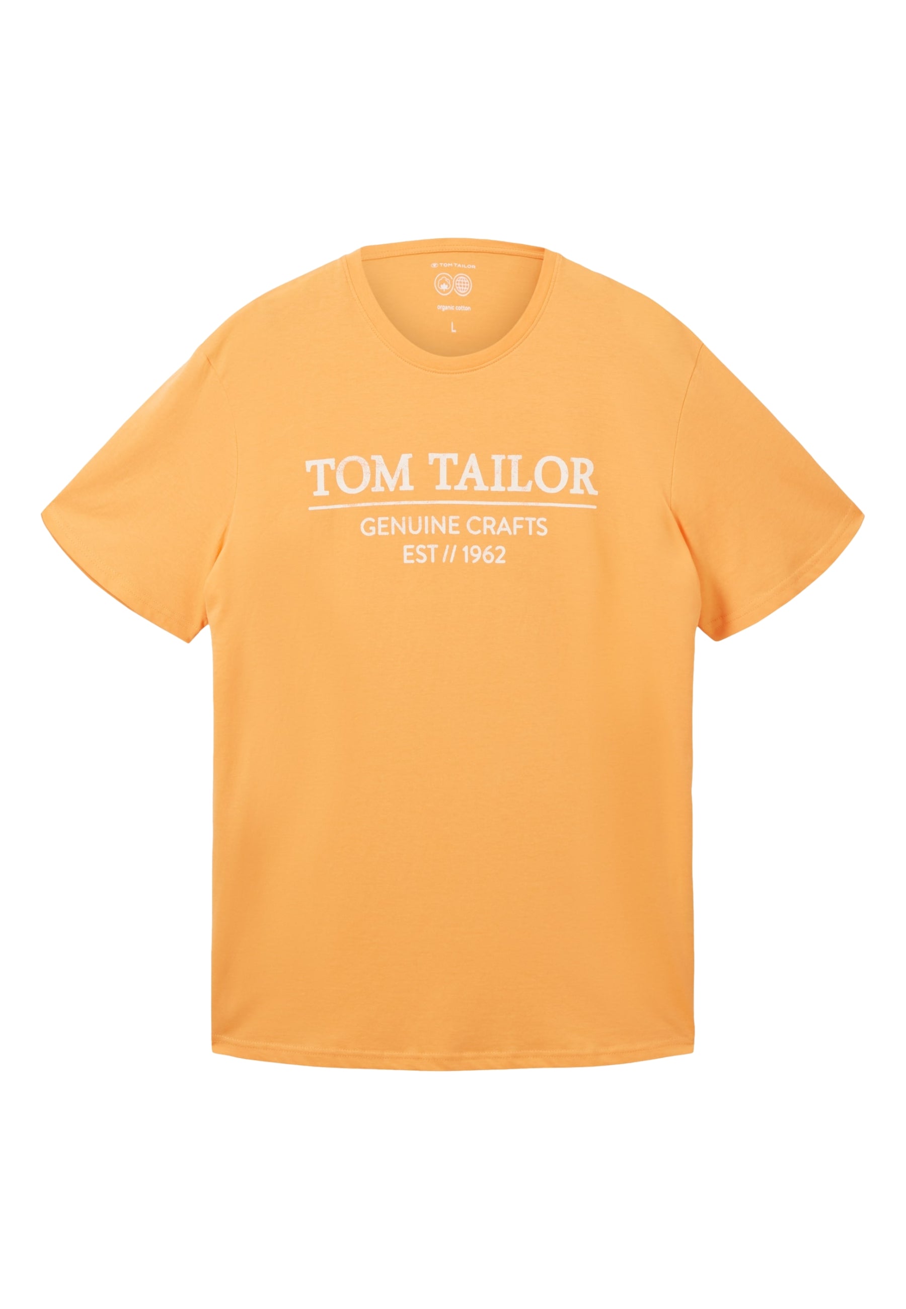 Tom Tailor Unifarbenes Kurzarm T-Shirt mit Rundhalsausschnitt und Label-Print
