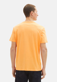 Tom Tailor Unifarbenes Kurzarm T-Shirt mit Rundhalsausschnitt und Label-Print