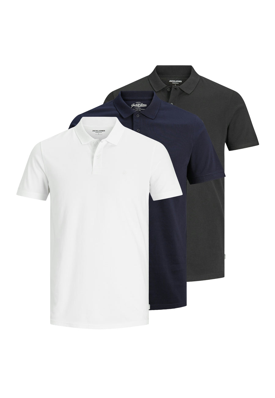 Jack & Jones BASIC Kurzarmshirt mit Polokragen 3er Pack
