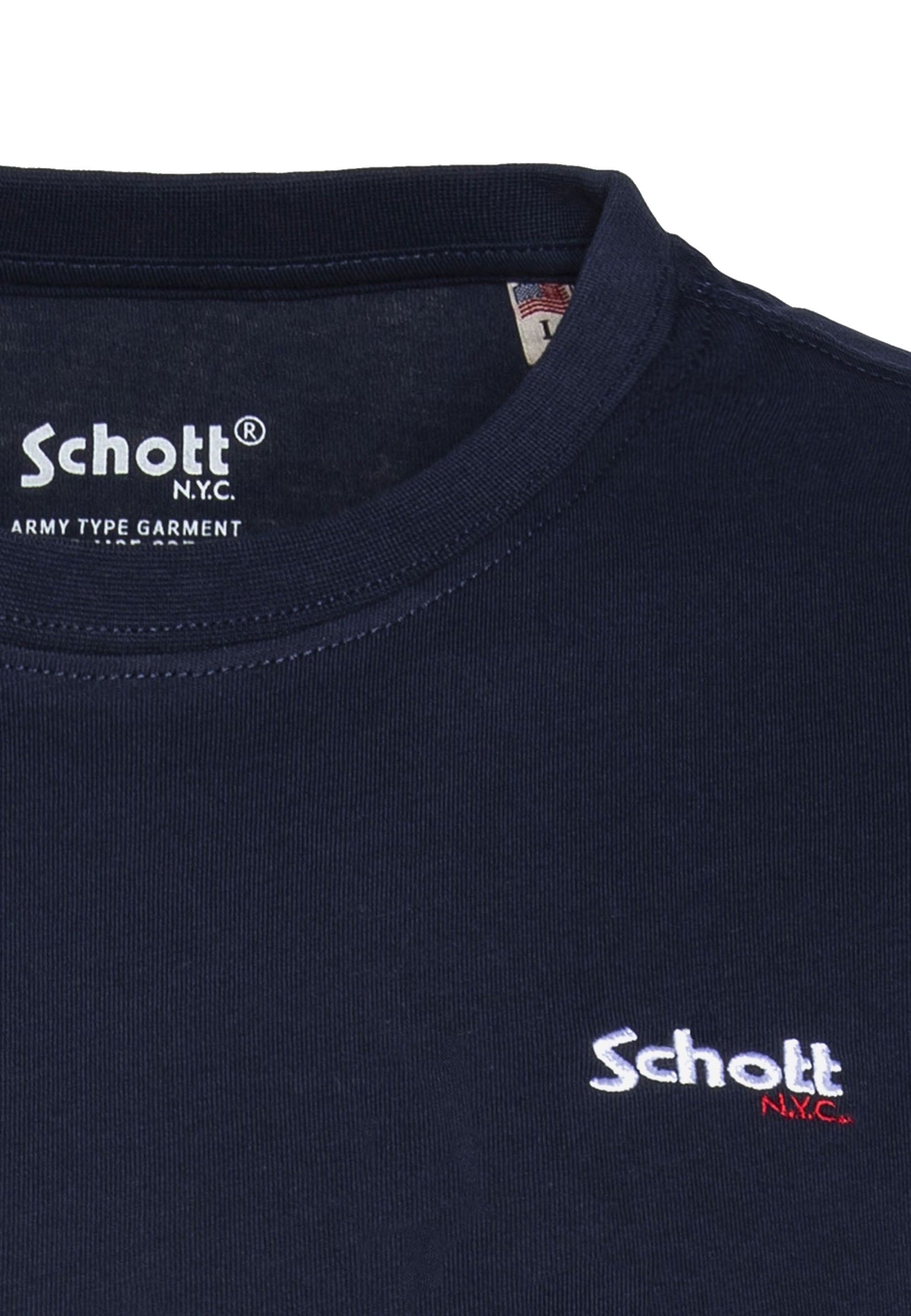 Schott TSLOGOCASUAL Kurzarmshirt mit Front-Print