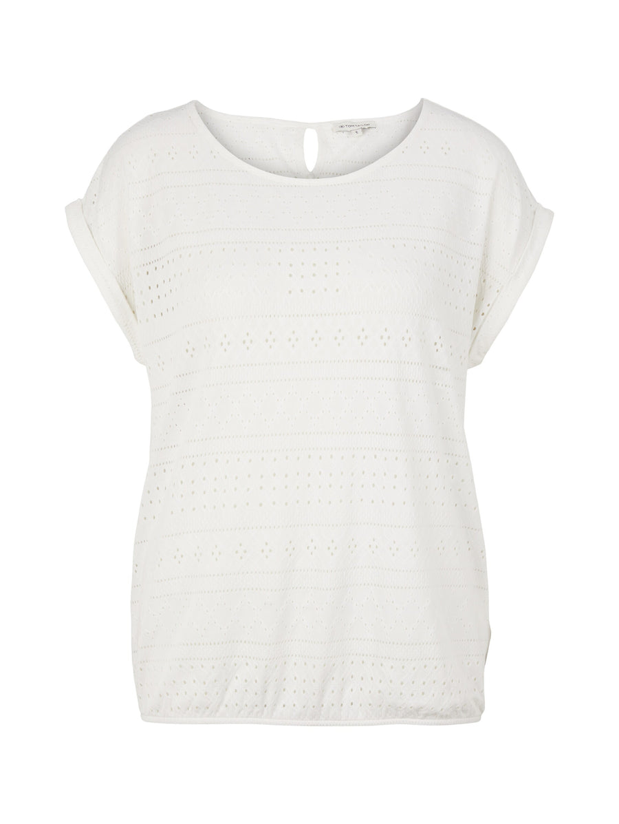 Tom Tailor Ajour Jacquard Kurzarmshirt