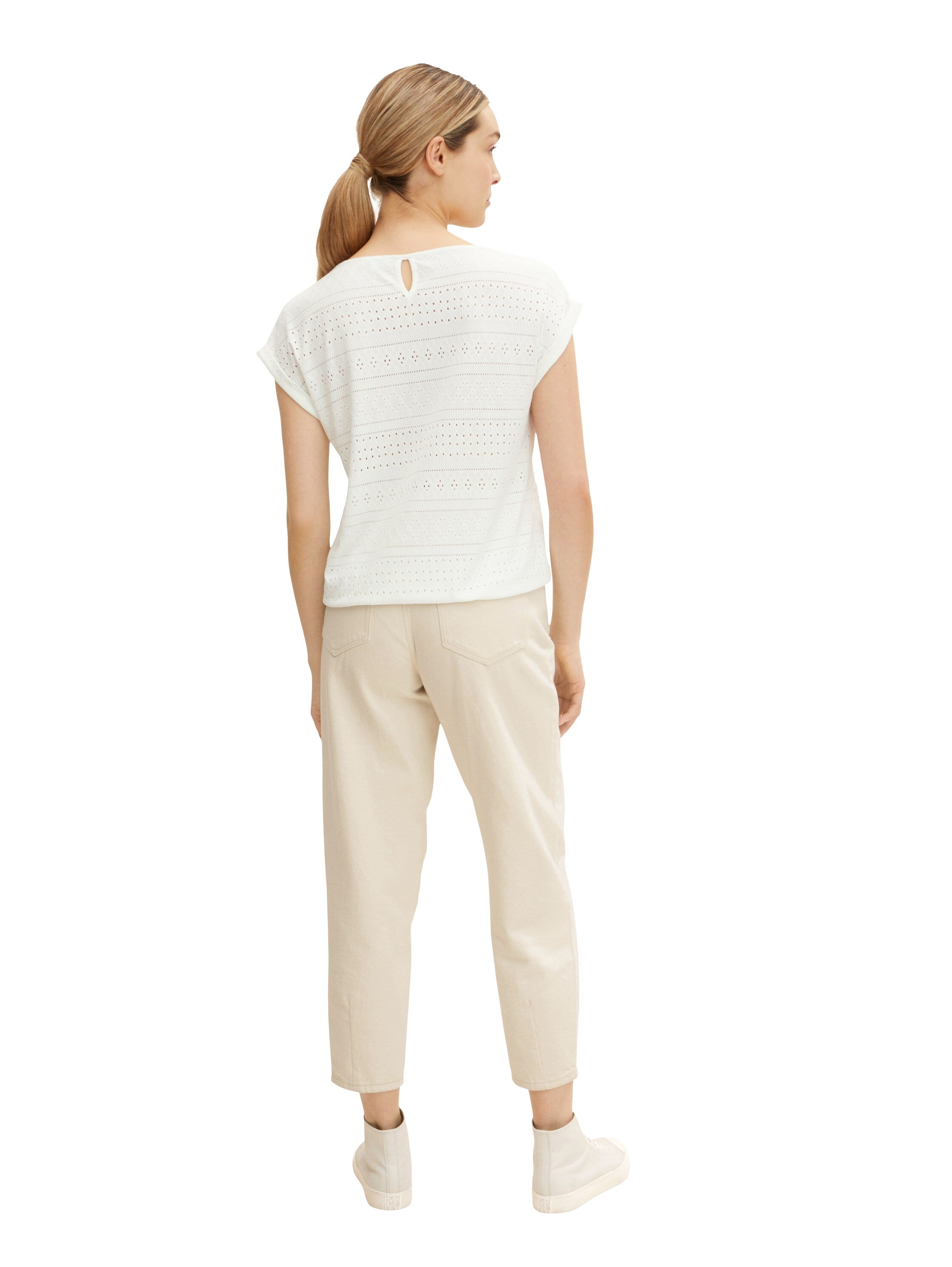 Tom Tailor Ajour Jacquard Kurzarmshirt