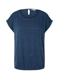 Tom Tailor Ajour Jacquard Kurzarmshirt
