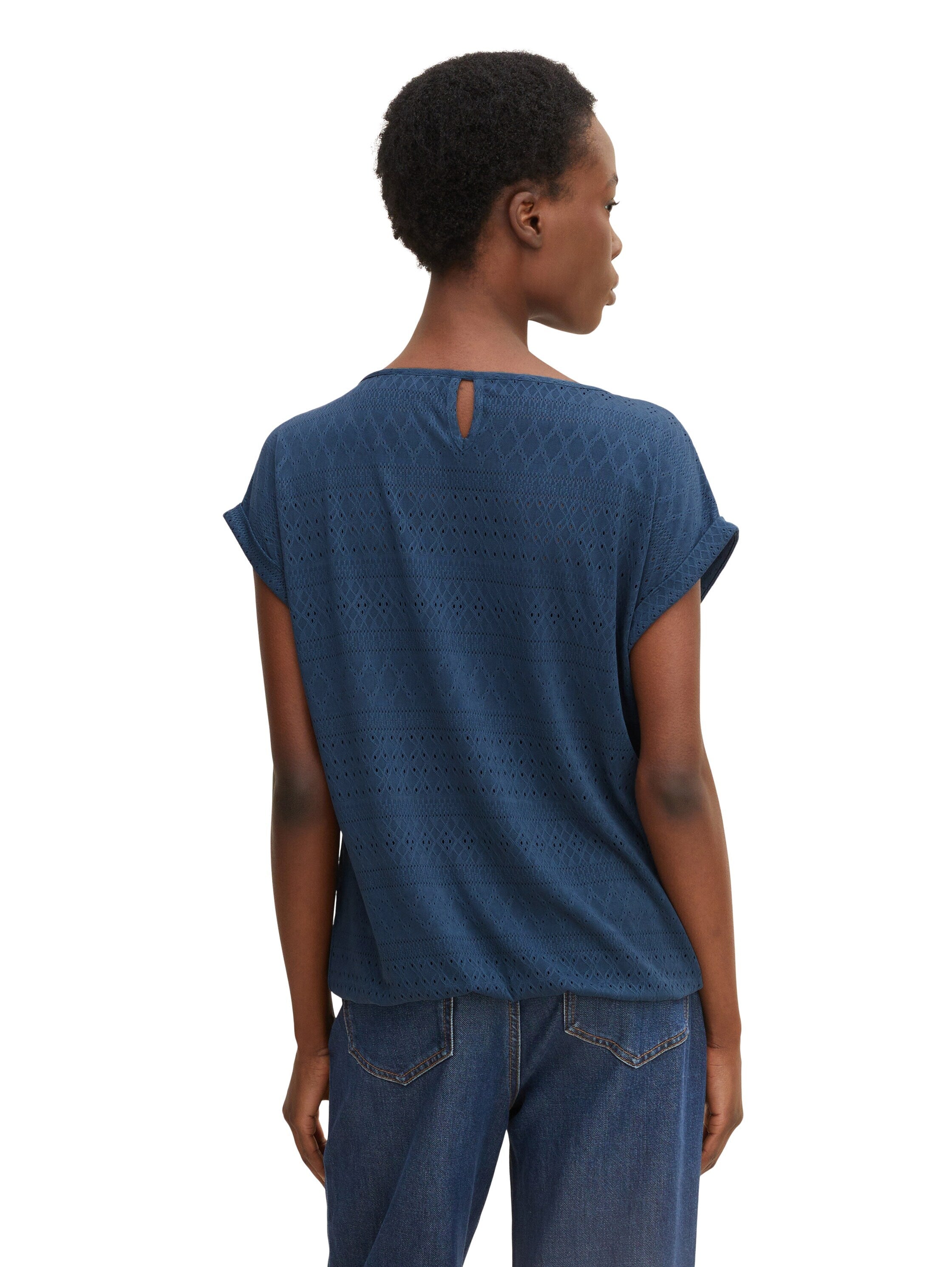 Tom Tailor Ajour Jacquard Kurzarmshirt