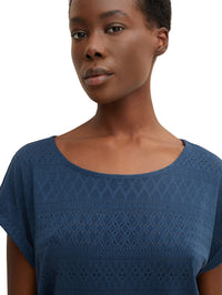 Tom Tailor Ajour Jacquard Kurzarmshirt