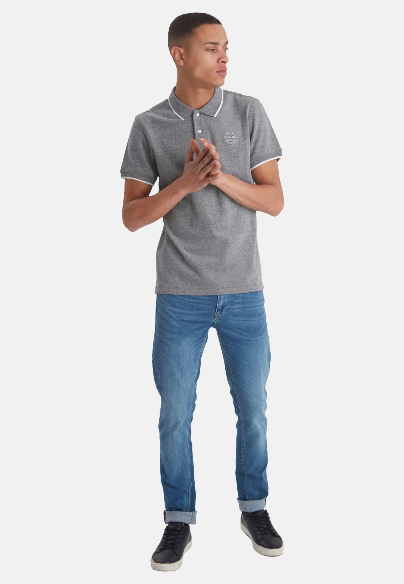 Blend NATE Kurzarmshirt mit Polokragen