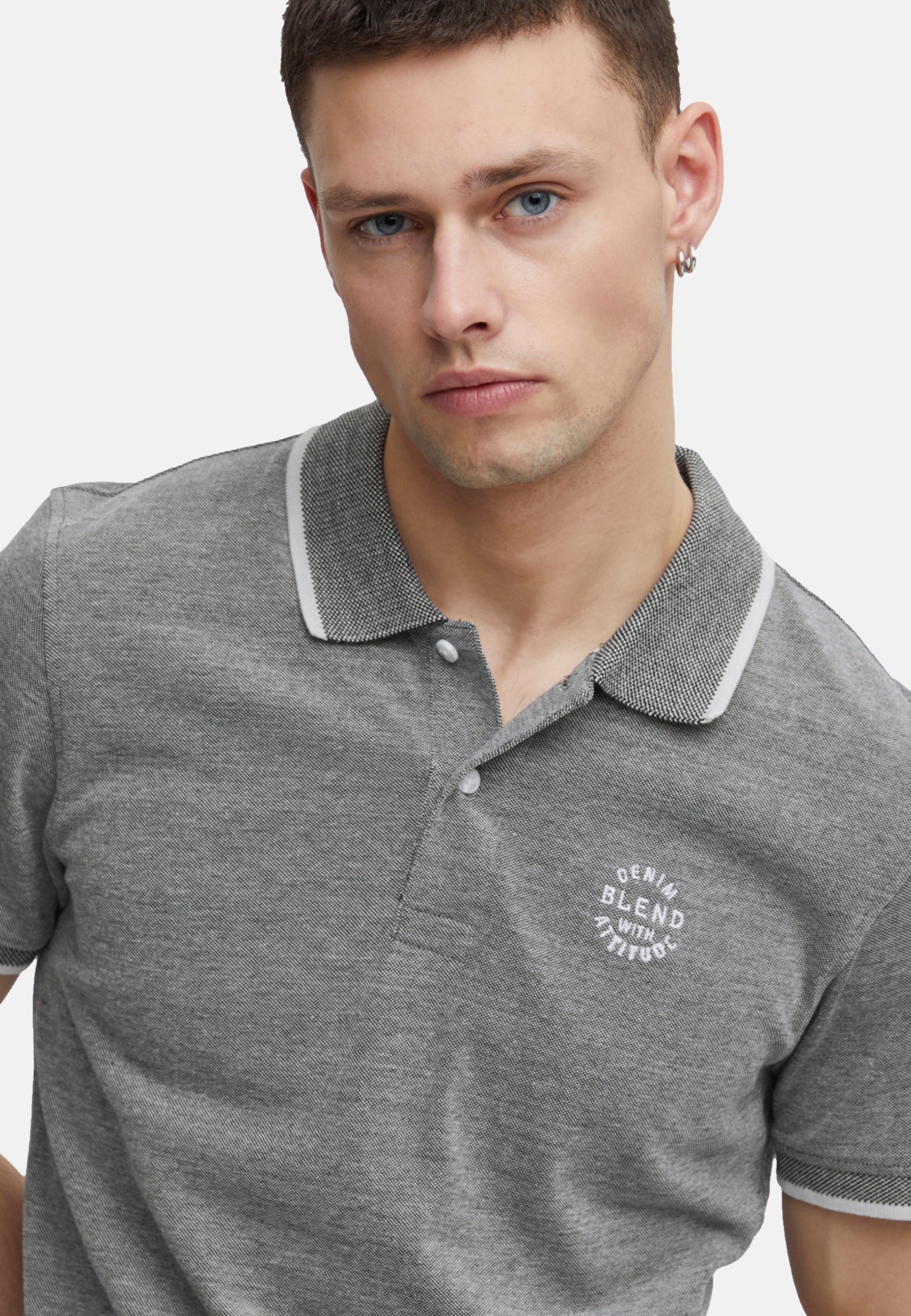 Blend NATE Kurzarmshirt mit Polokragen