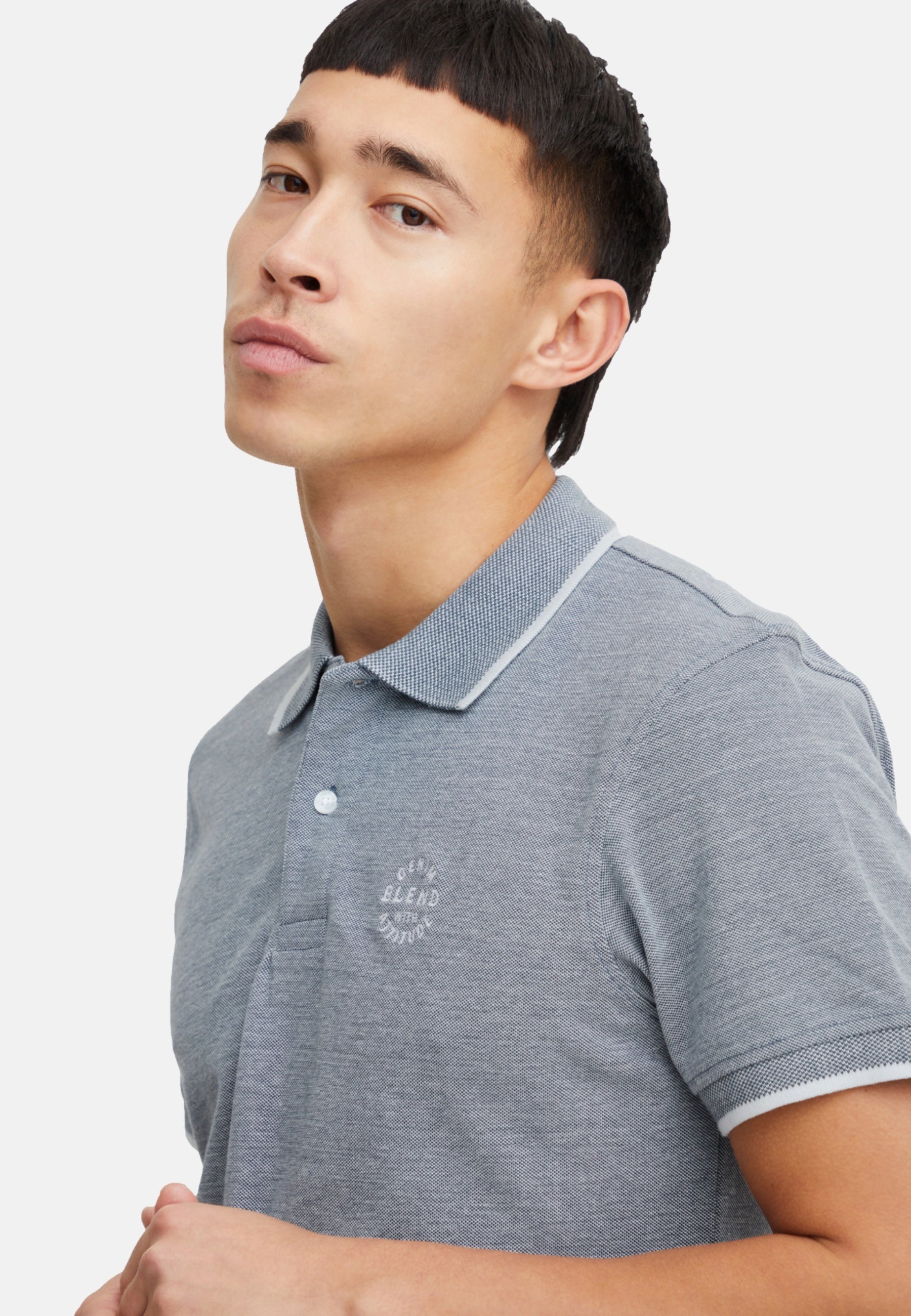 Blend NATE Kurzarmshirt mit Polokragen