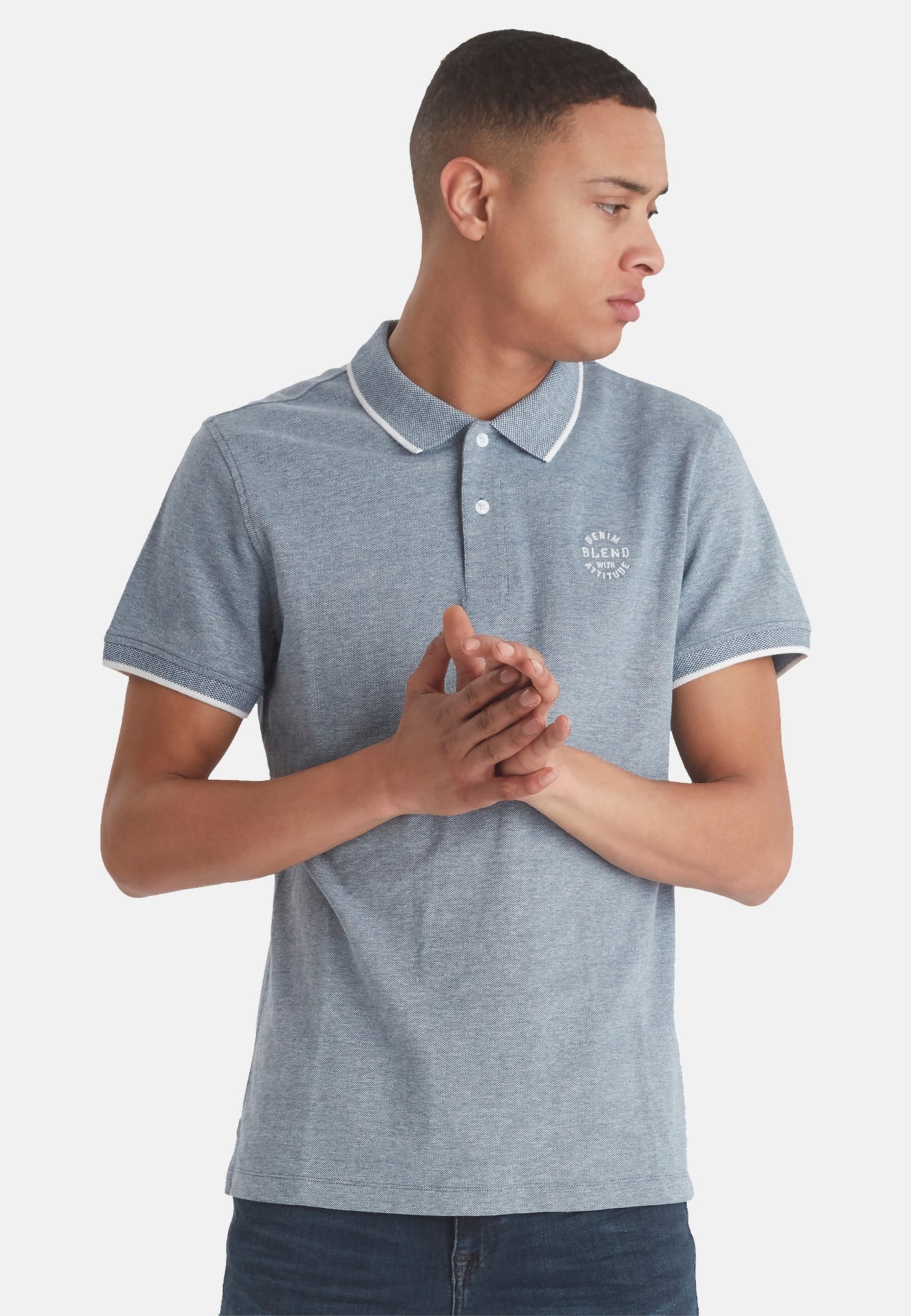 Blend NATE Kurzarmshirt mit Polokragen