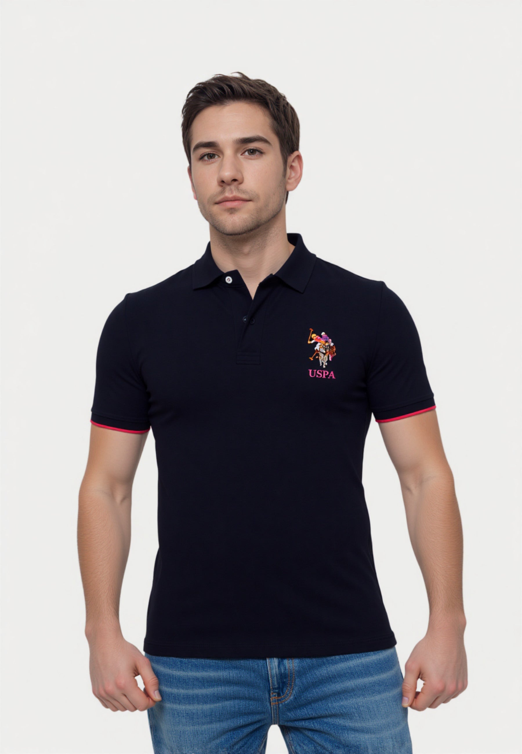 U.S. POLO Kurzarmshirt bunter Poloreiter