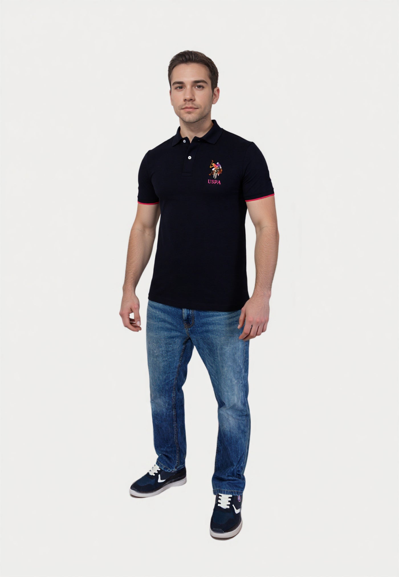 U.S. POLO Kurzarmshirt bunter Poloreiter