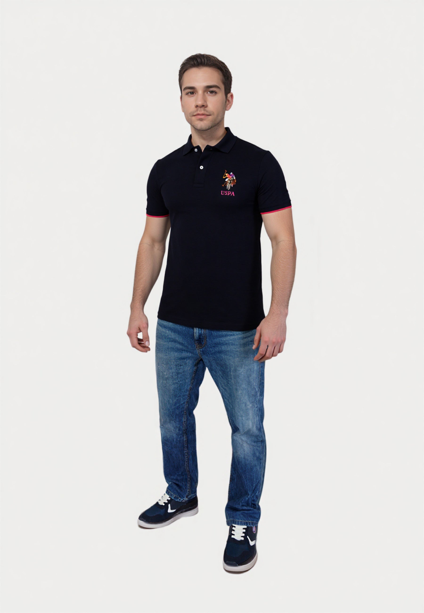 U.S. POLO Kurzarmshirt bunter Poloreiter