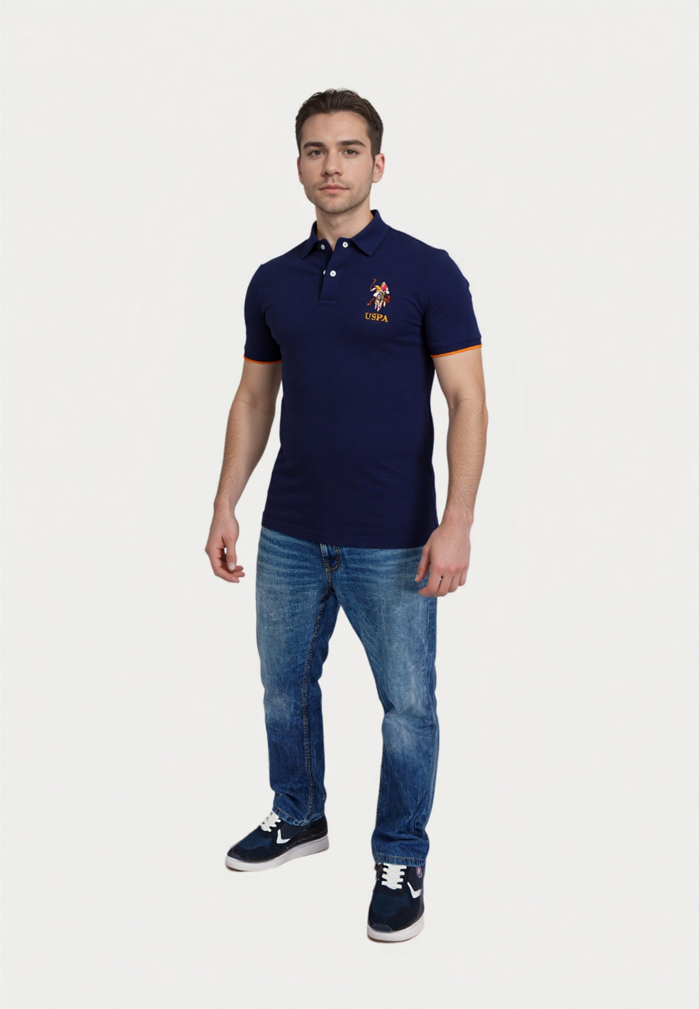 U.S. POLO Kurzarmshirt bunter Poloreiter