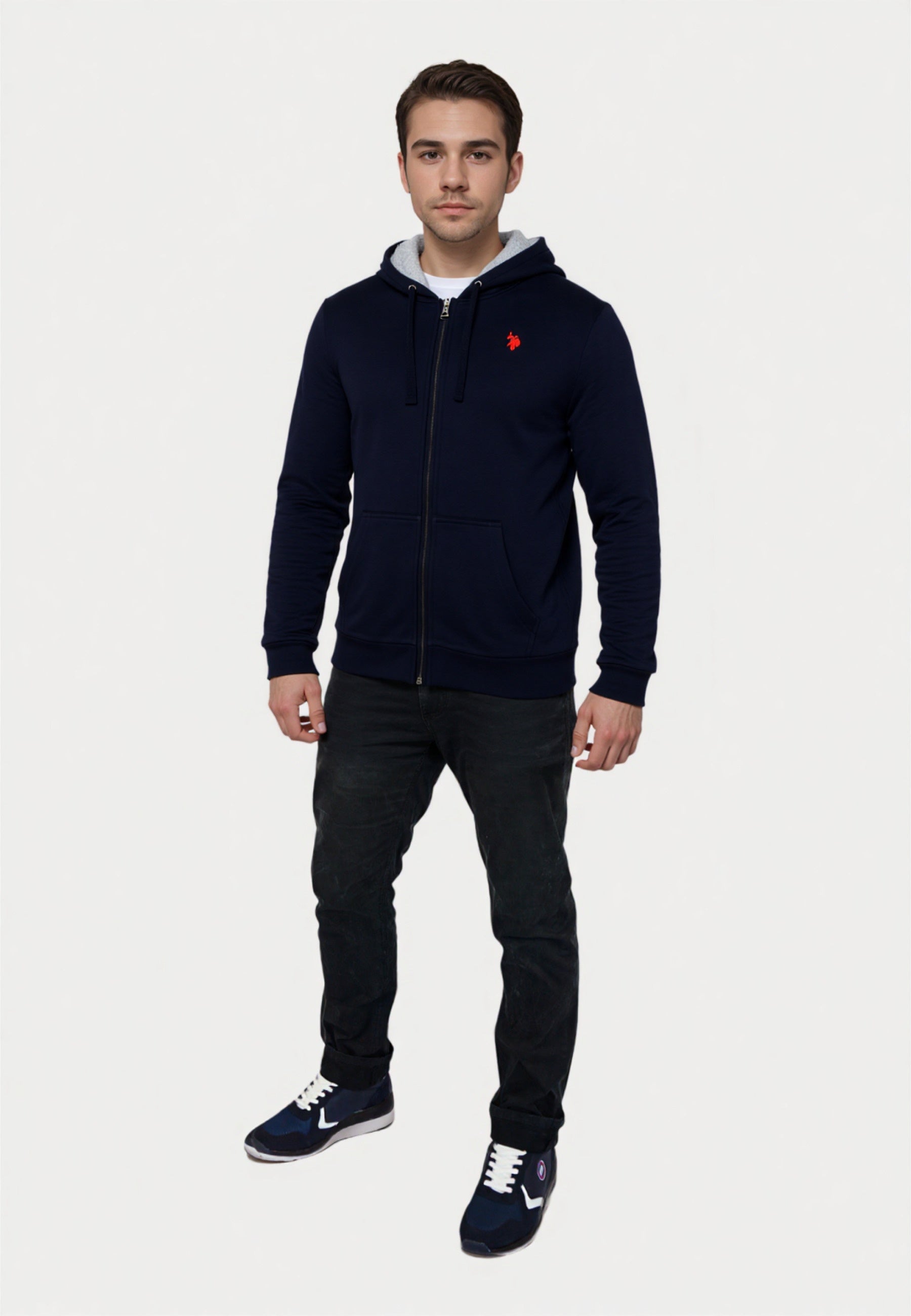 U.S. POLO Basic Sweatjacke mit Kapuze