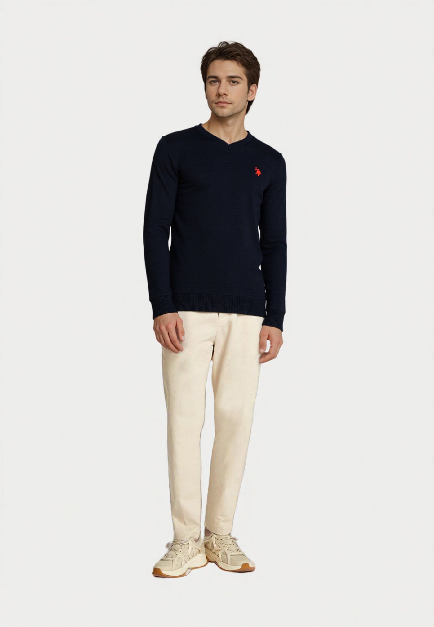 U.S. POLO V-Neck Feinstrick