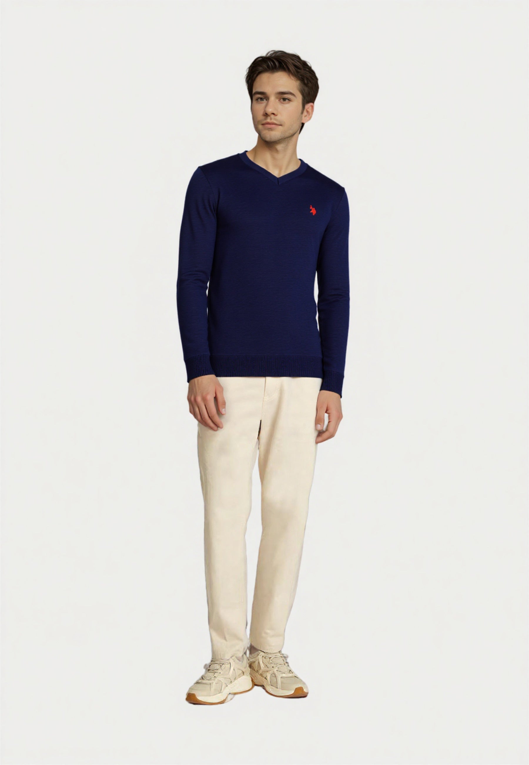 U.S. POLO V-Neck Feinstrick