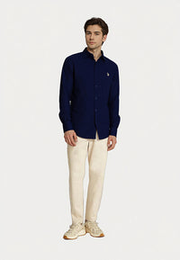 U.S. POLO Twill Langarmhemd Button-Down