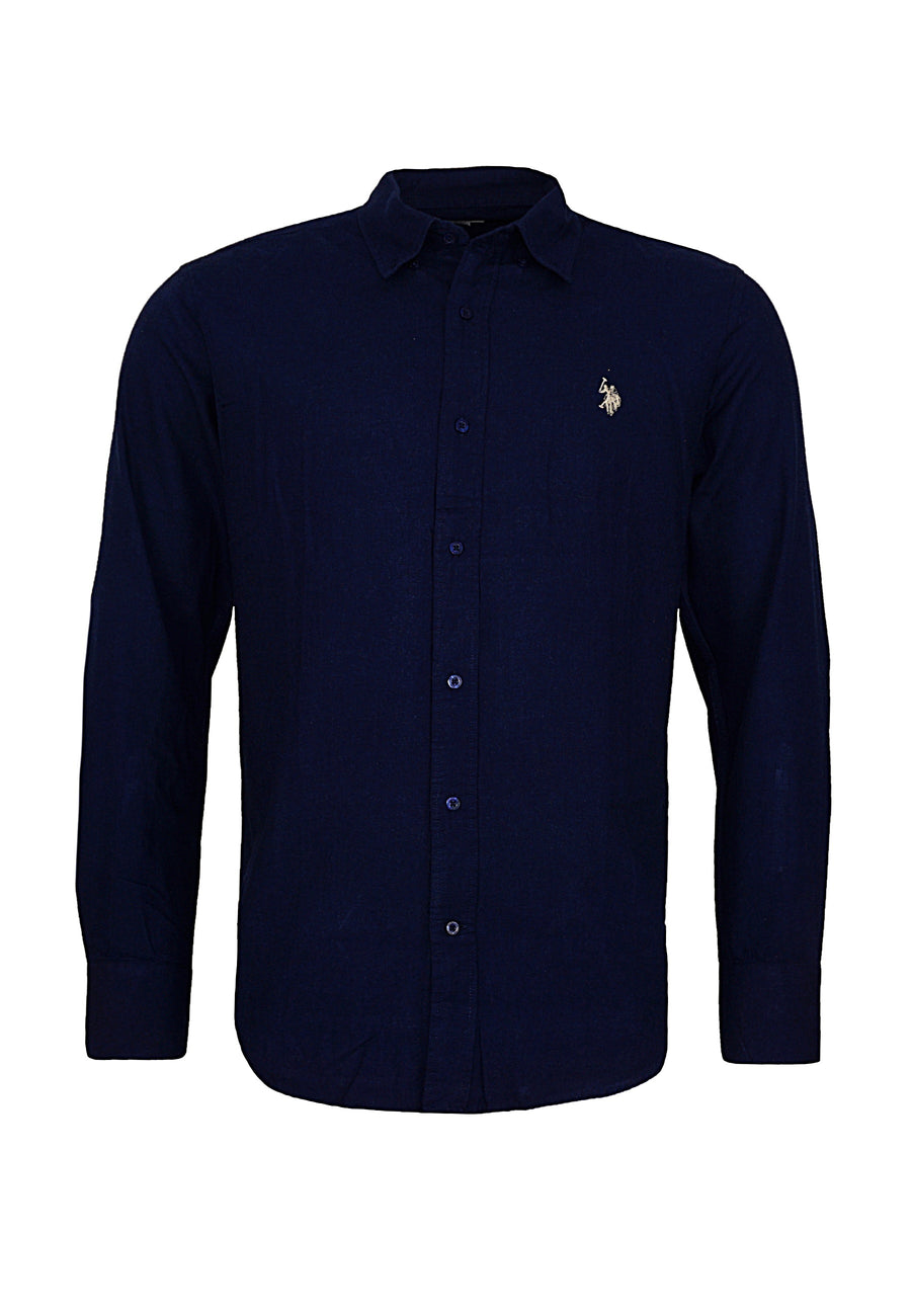 U.S. POLO Twill Langarmhemd Button-Down