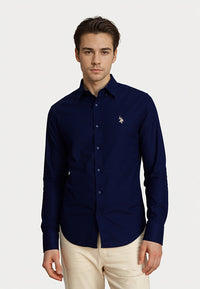 U.S. POLO Twill Langarmhemd Button-Down