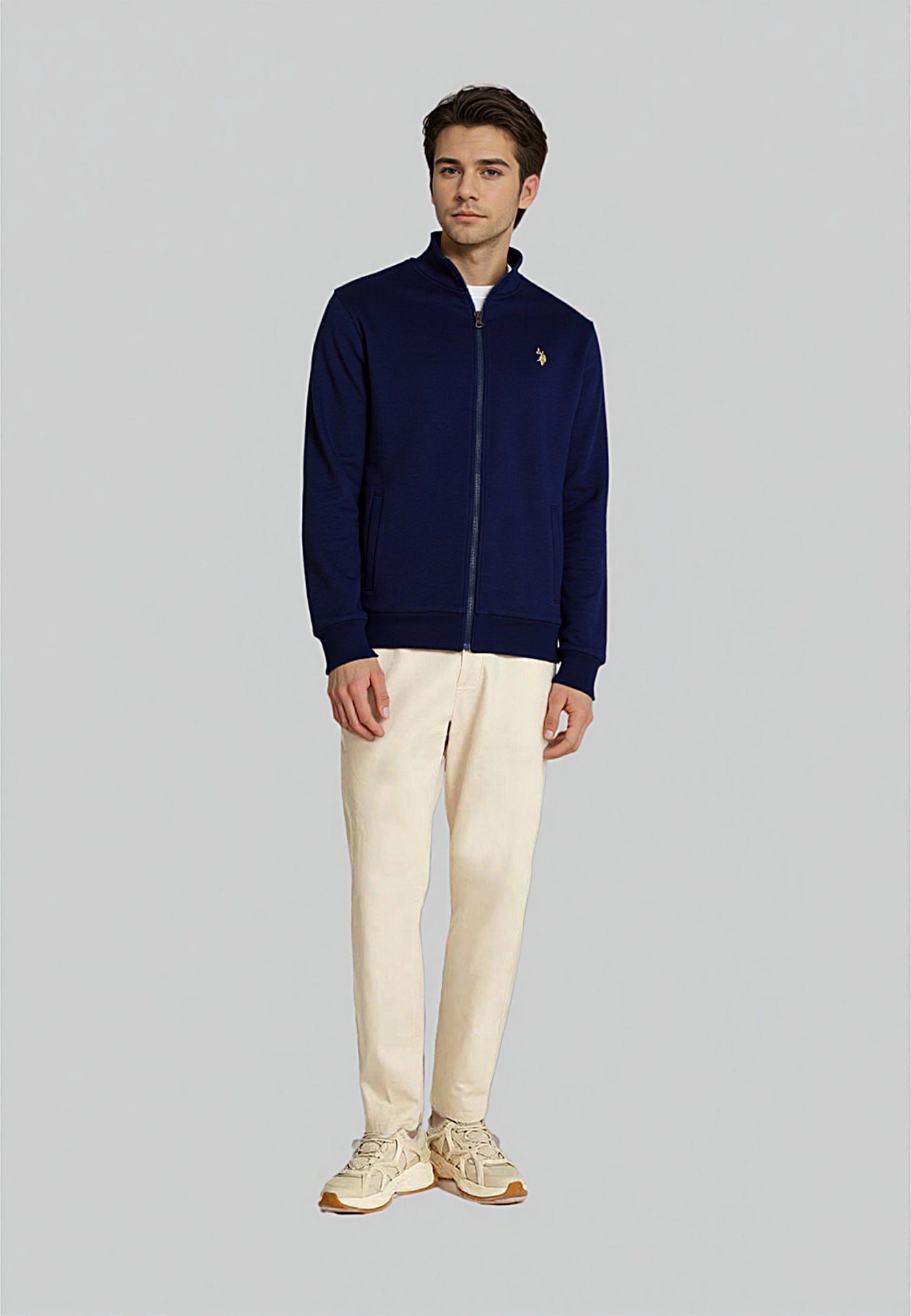 U.S. POLO Basic Sweatjacke mit Stickerei