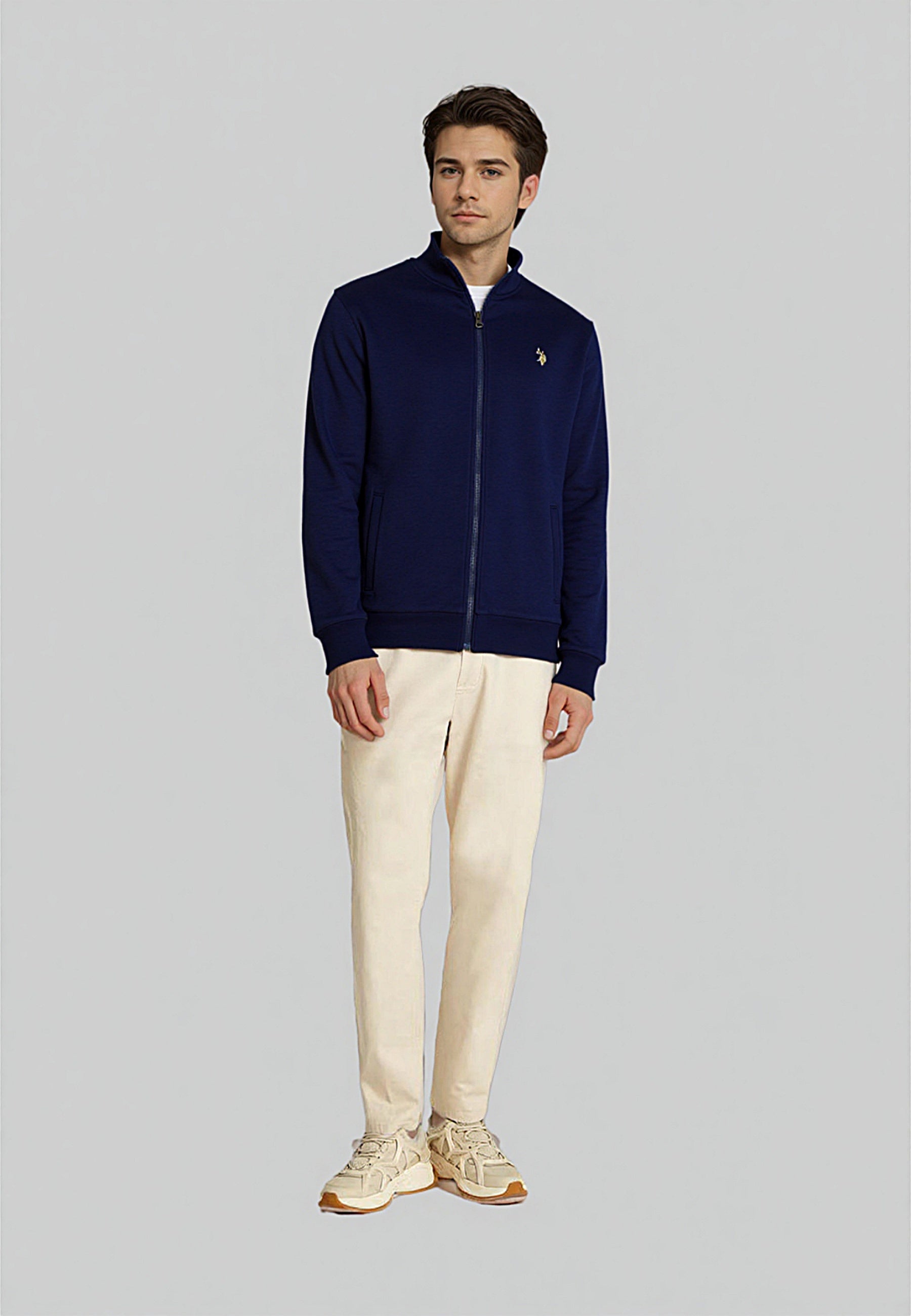 U.S. POLO Basic Sweatjacke mit Stickerei