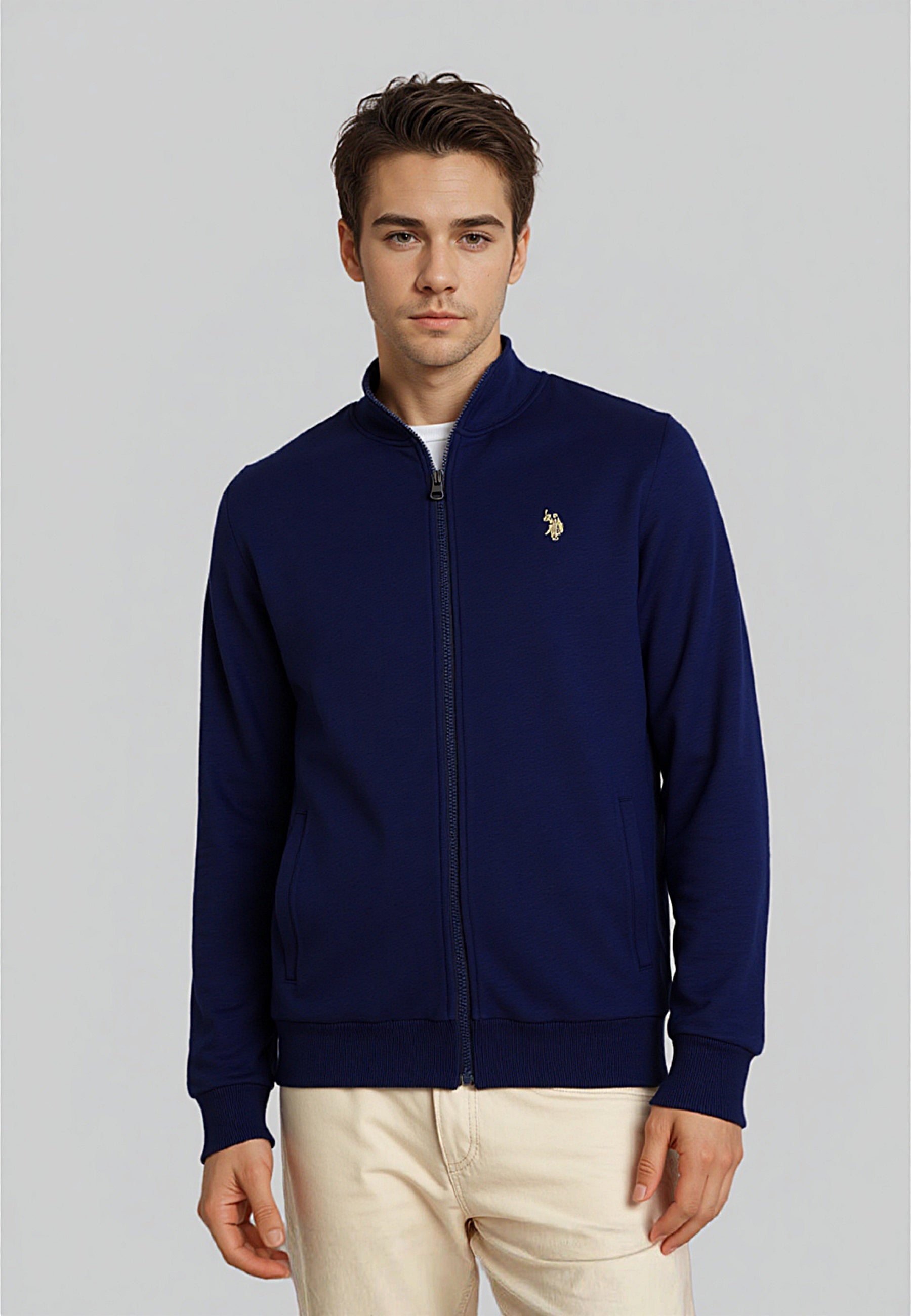 U.S. POLO Basic Sweatjacke mit Stickerei