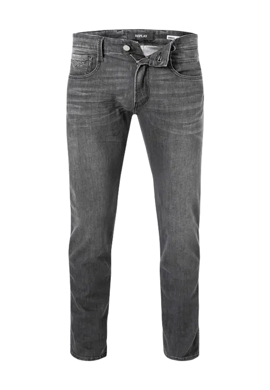 Replay Classic Slim Fit Jeans Anbass mit Stretch-Anteil und Label-Patch