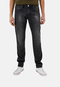 Replay Classic Slim Fit Jeans Anbass mit Stretch-Anteil und Label-Patch