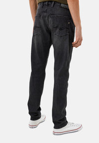 Replay Classic Slim Fit Jeans Anbass mit Stretch-Anteil und Label-Patch