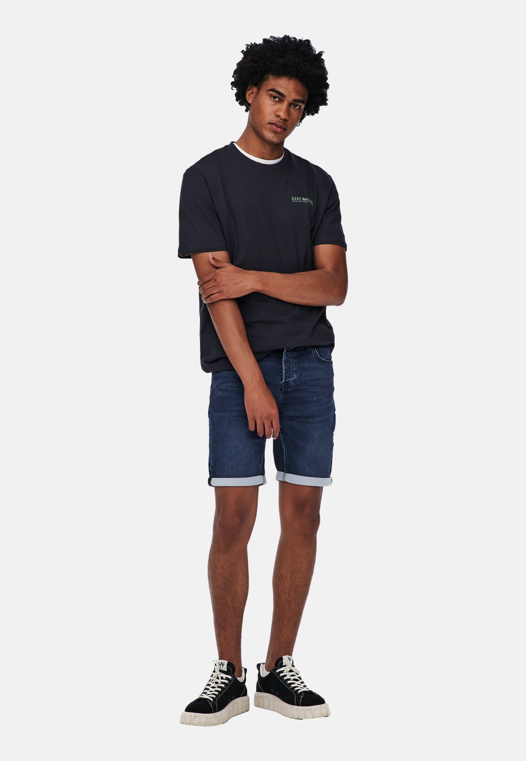 Only & Sons PLY REG D BLUE JOG PK 8582 DNM kurze Jeanshose