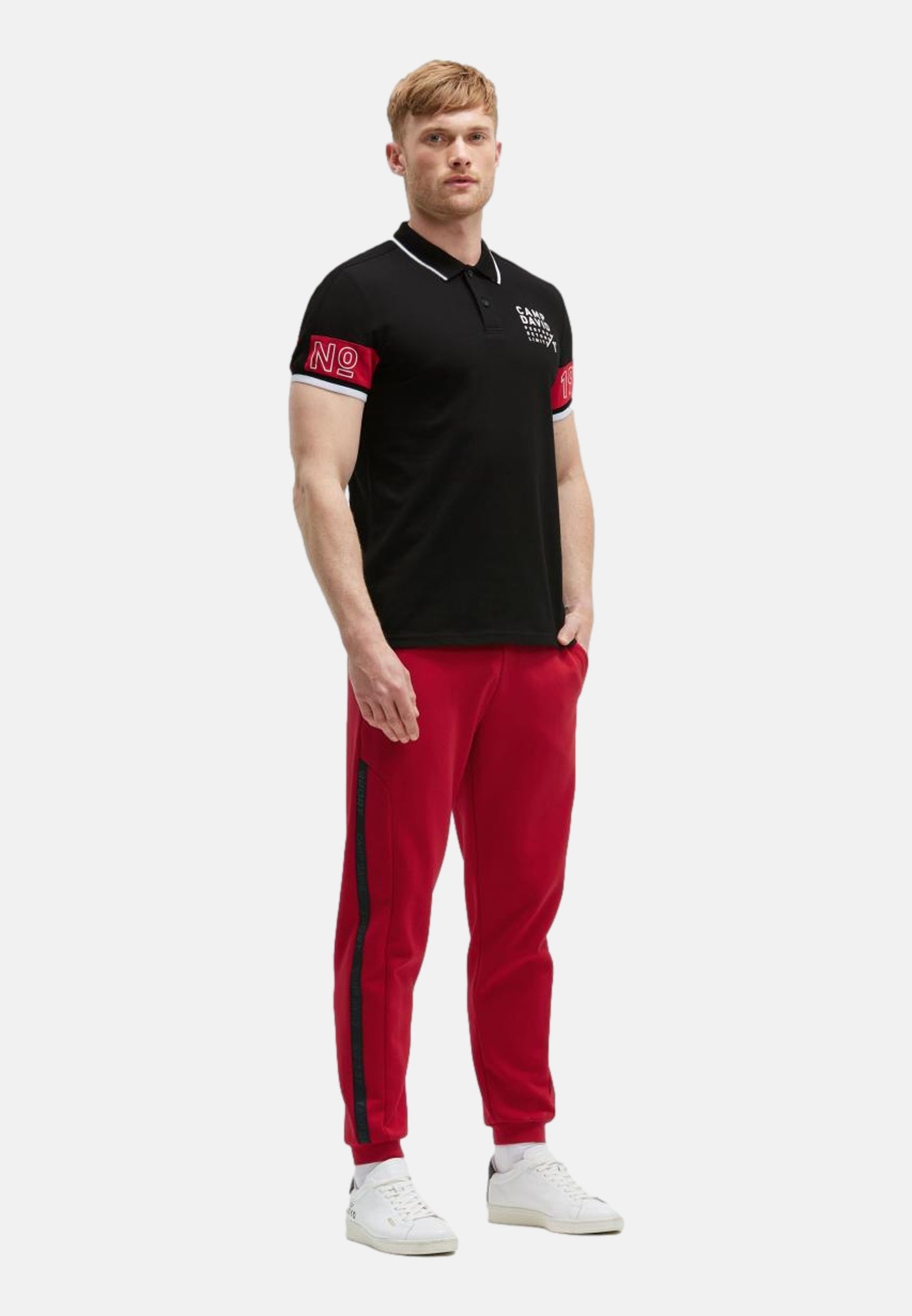 Camp David Keep Focused Kurzarmshirt mit Polokragen