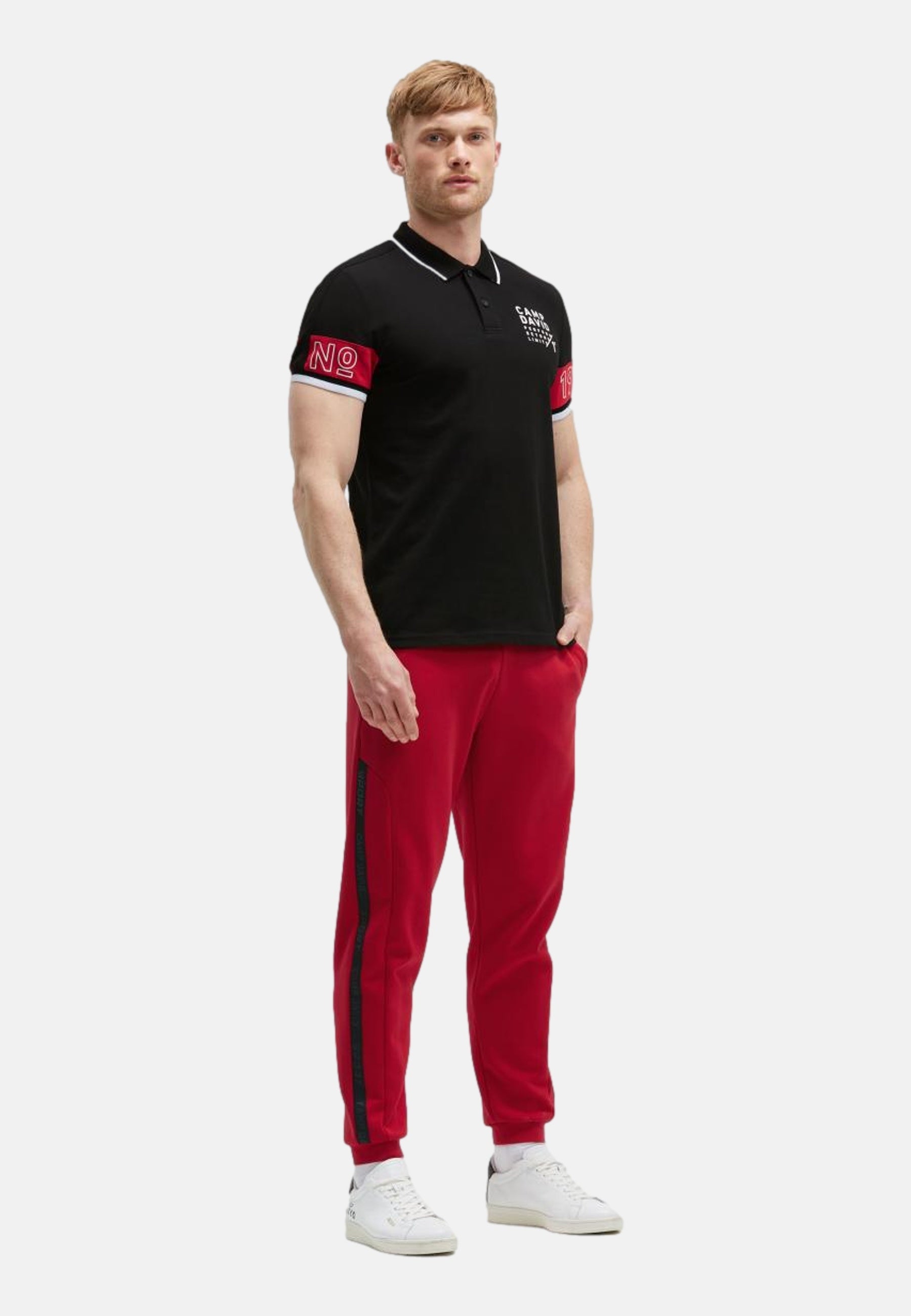 Camp David Keep Focused Kurzarmshirt mit Polokragen