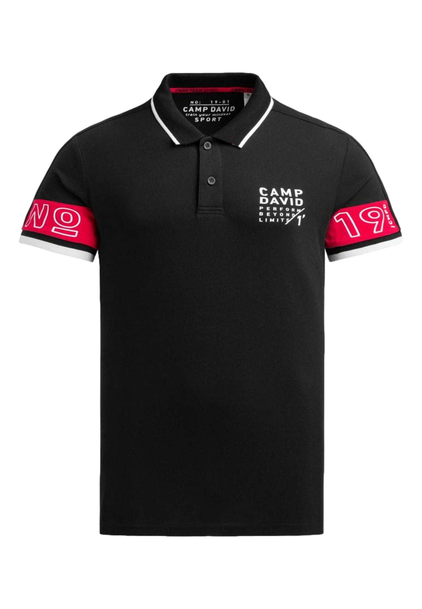 Camp David Keep Focused Kurzarmshirt mit Polokragen