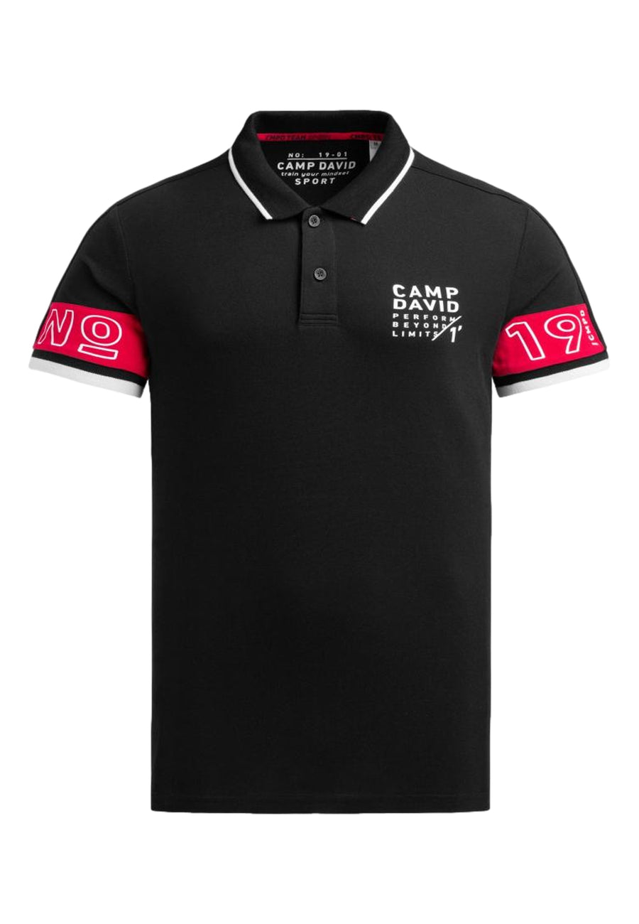 Camp David Keep Focused Kurzarmshirt mit Polokragen