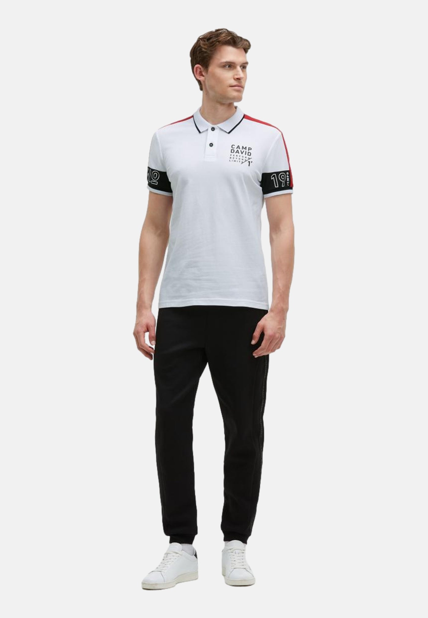 Camp David Keep Focused Kurzarmshirt mit Polokragen