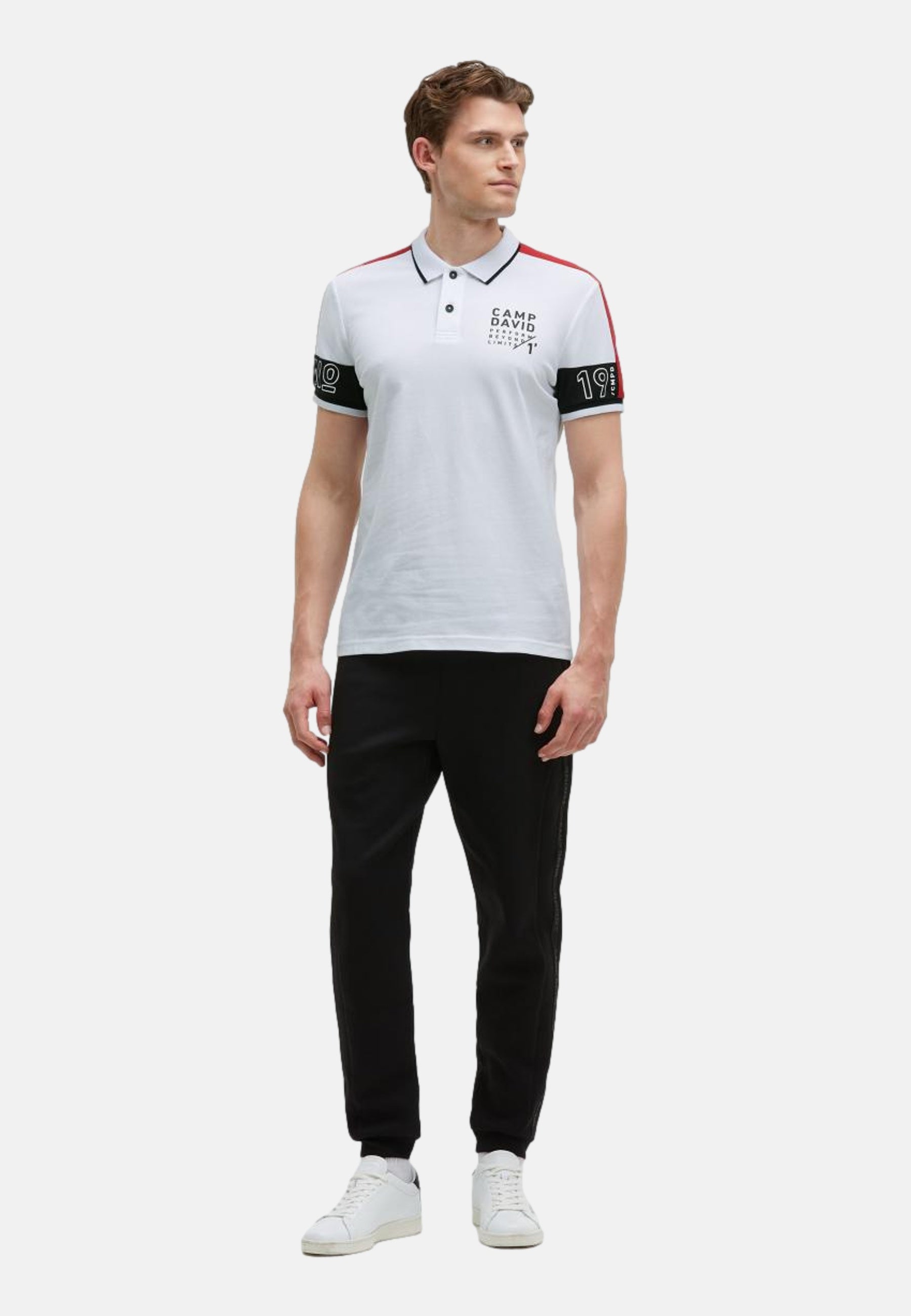 Camp David Keep Focused Kurzarmshirt mit Polokragen