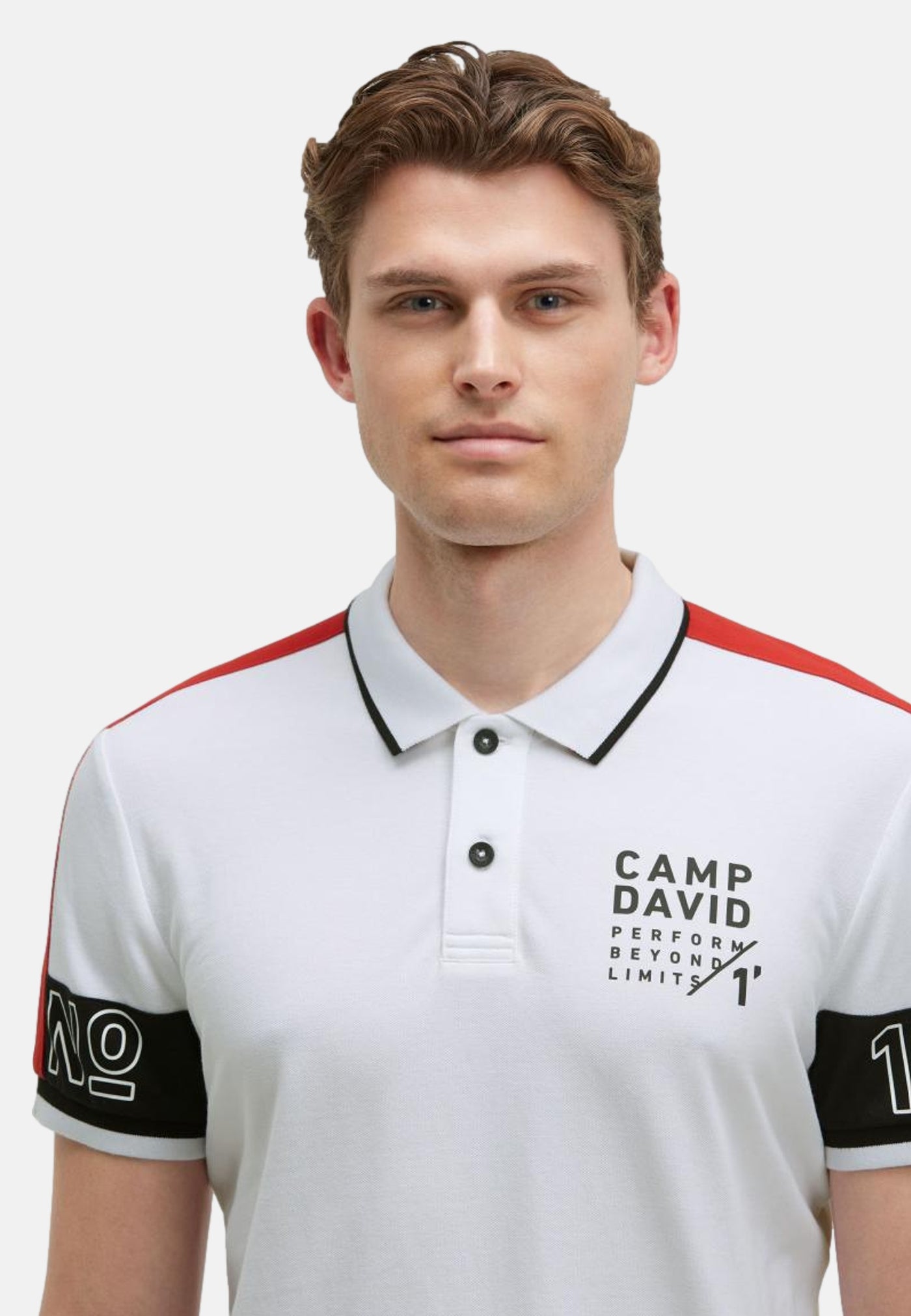 Camp David Keep Focused Kurzarmshirt mit Polokragen
