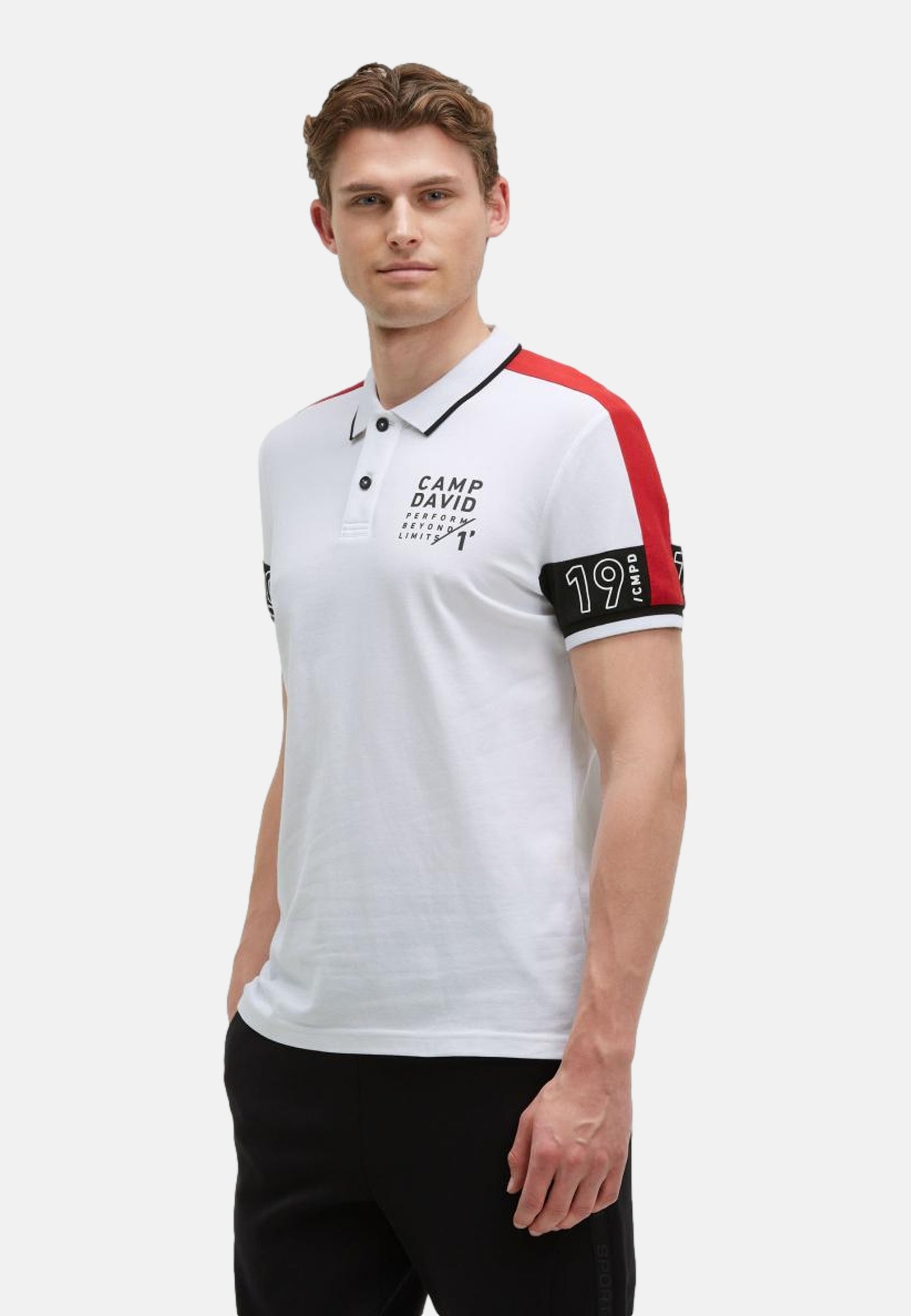 Camp David Keep Focused Kurzarmshirt mit Polokragen