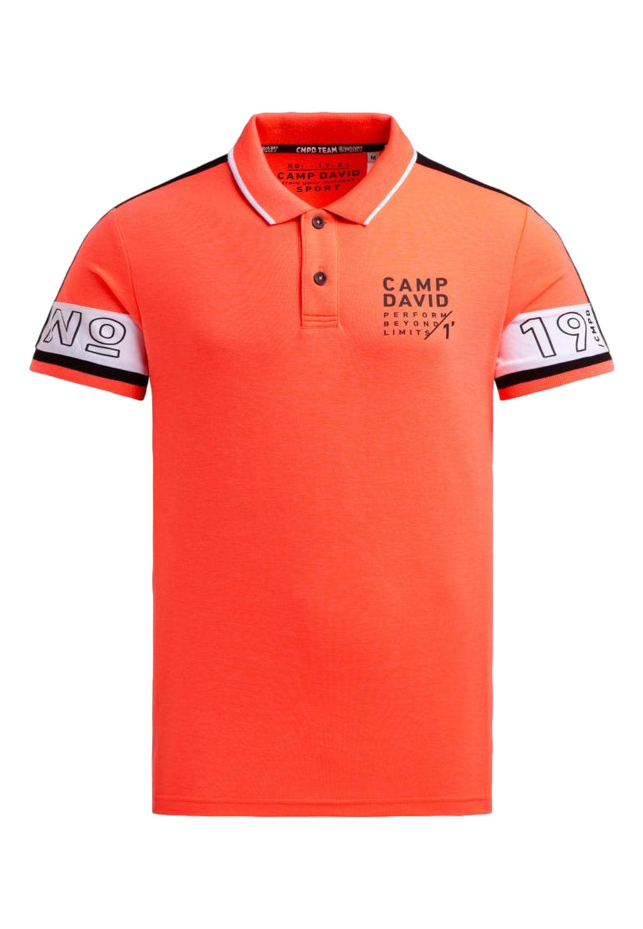Camp David Keep Focused Kurzarmshirt mit Polokragen