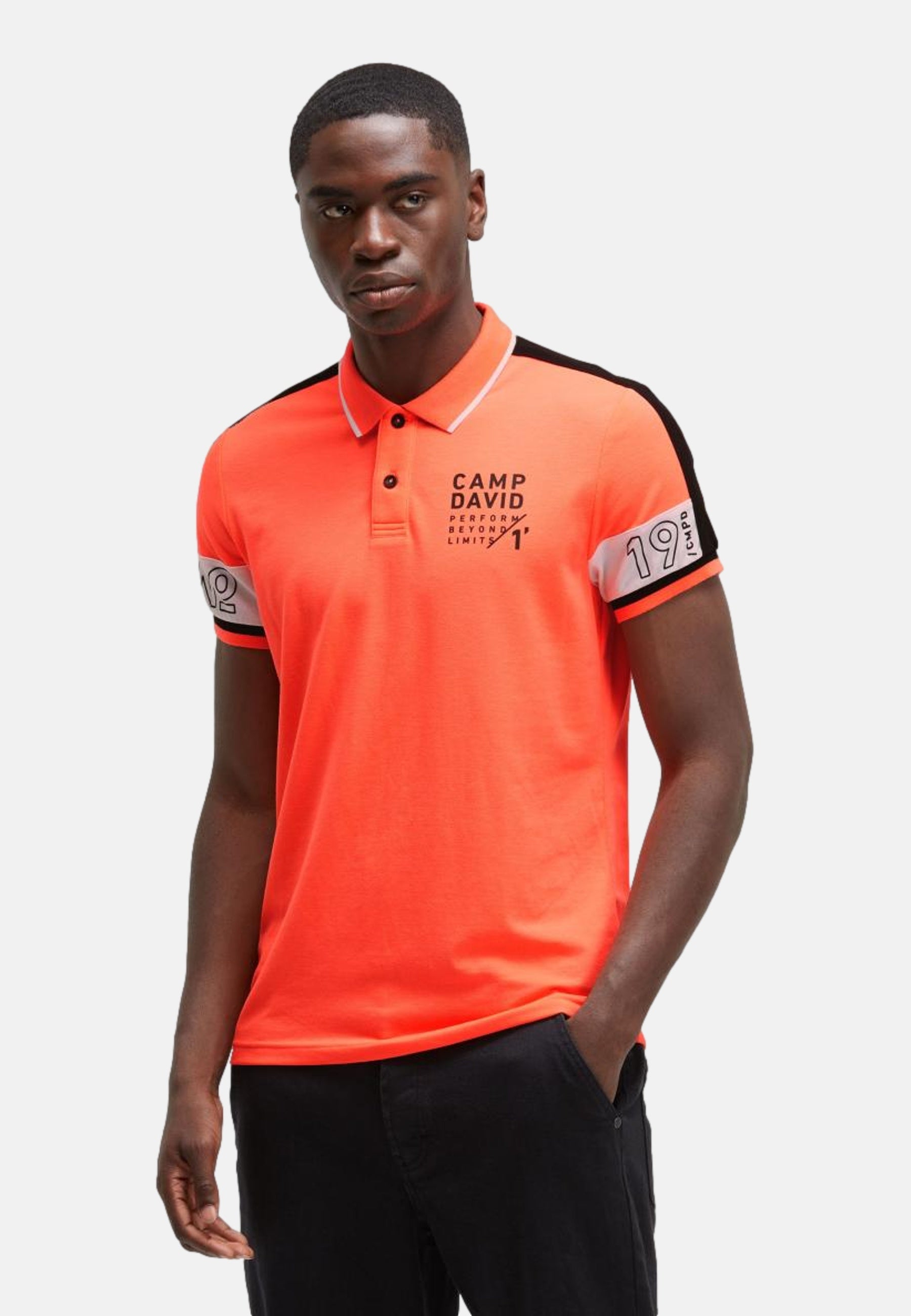 Camp David Keep Focused Kurzarmshirt mit Polokragen