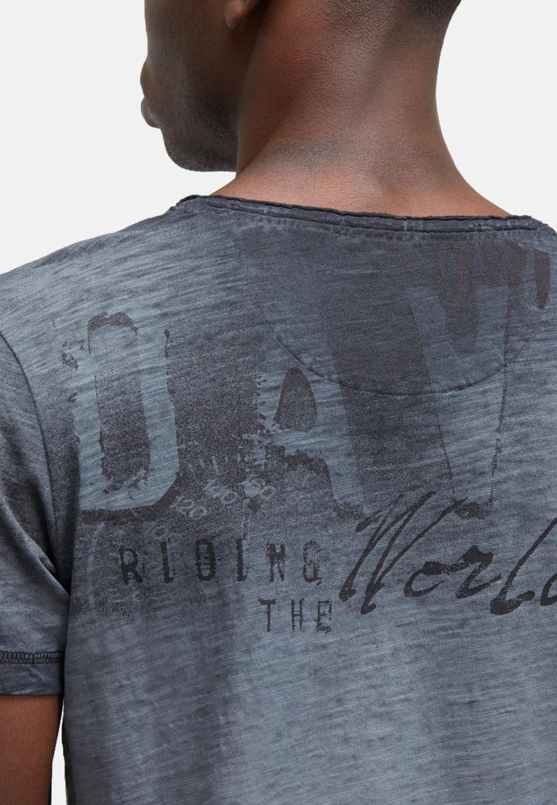 Camp David Riding The World I Henley-Kurzarmshirt