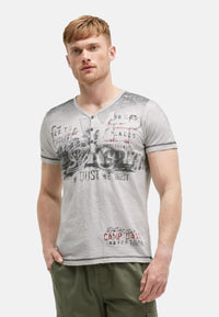 Camp David Riding The World I Henley-Kurzarmshirt