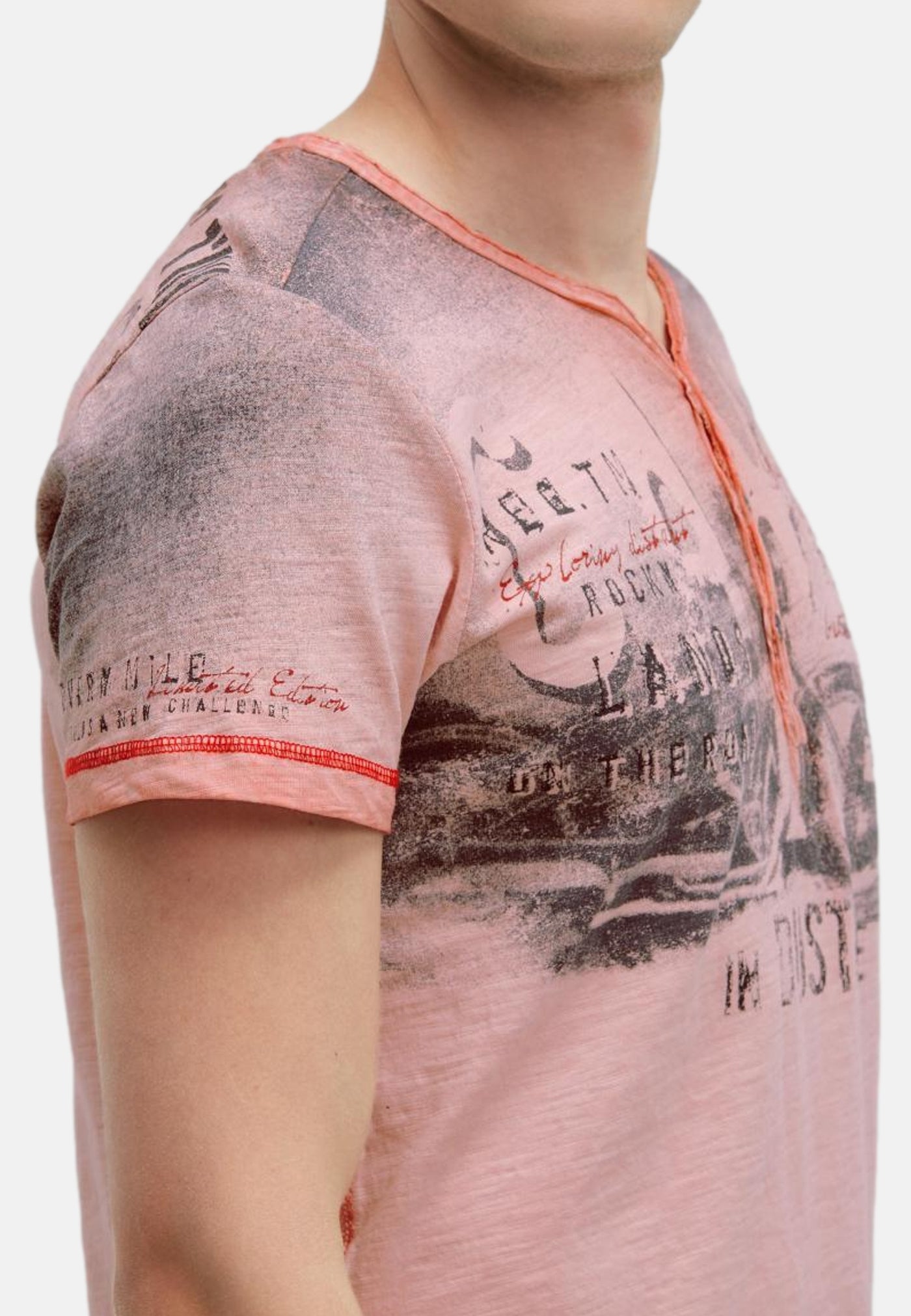 Camp David Riding The World I Henley-Kurzarmshirt