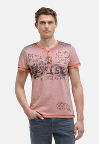 Camp David Riding The World I Henley-Kurzarmshirt