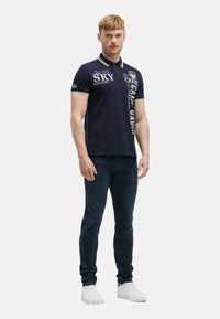 Camp David Airplane Tour I Kurzarmshirt mit Polokragen