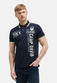 Camp David Airplane Tour I Kurzarmshirt mit Polokragen