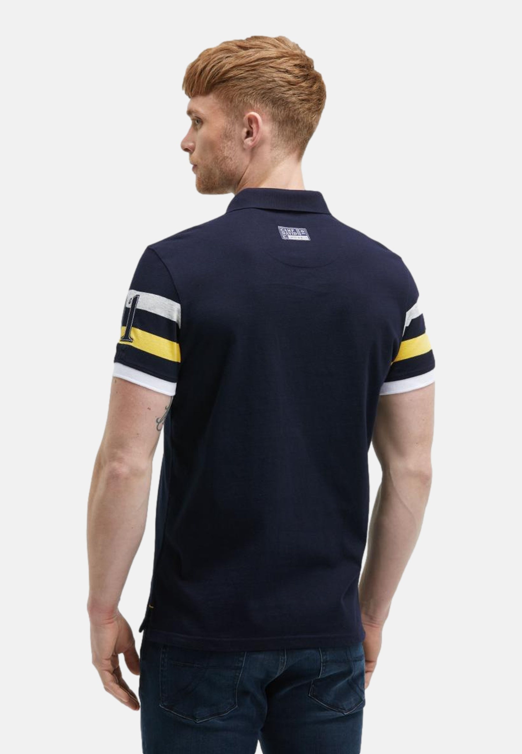 Camp David Airplane Tour I Kurzarmshirt mit Polokragen