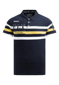 Camp David Airplane Tour I Kurzarmshirt mit Polokragen