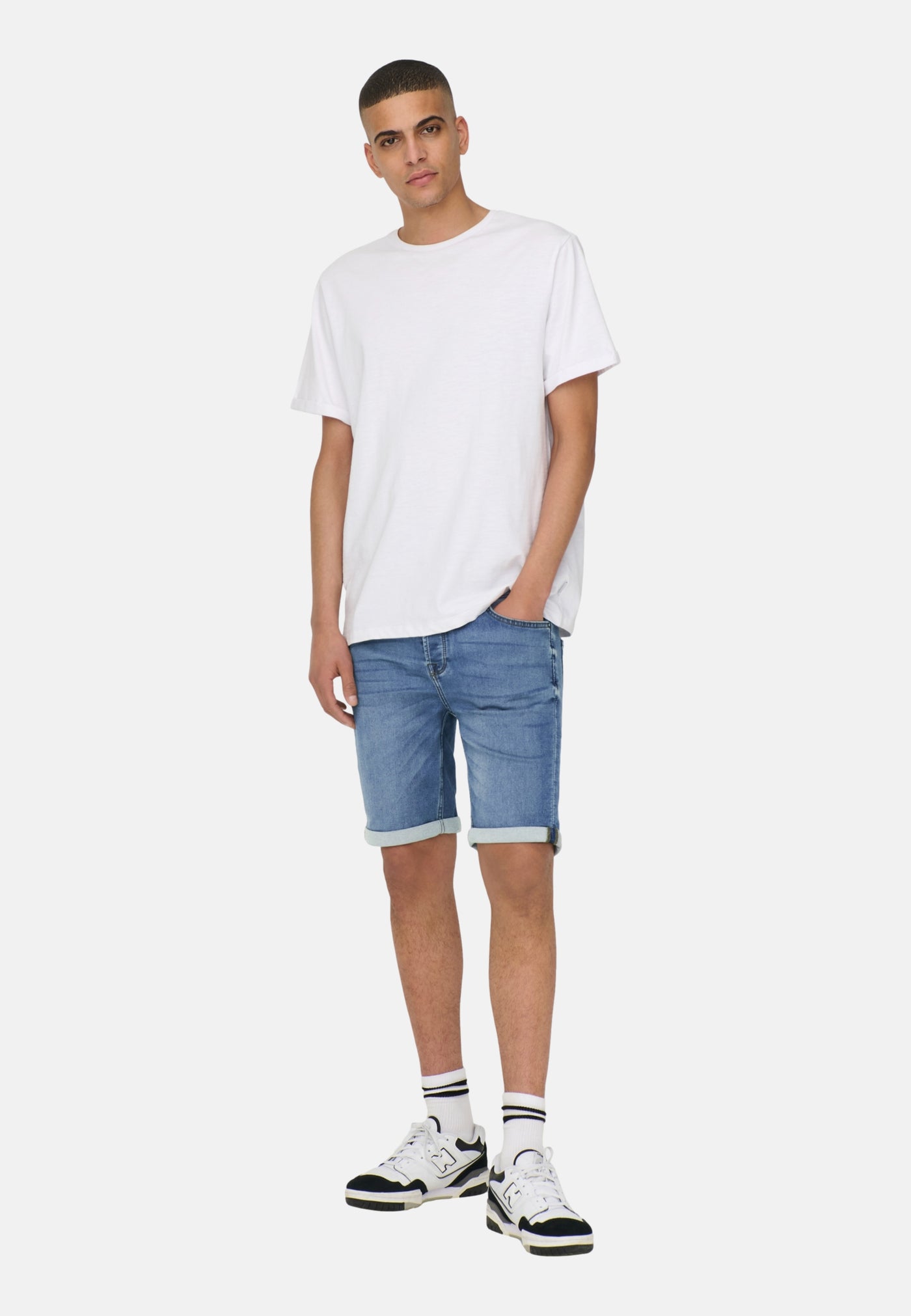 Only & Sons PLY JOG BLUE SHORTS PK 8584 DNM kurze Jeanshose