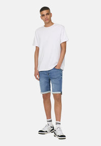 Only & Sons PLY JOG BLUE SHORTS PK 8584 DNM kurze Jeanshose